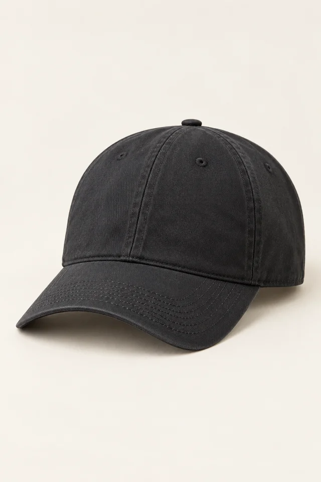 Gorra negra de algodón · Hombre