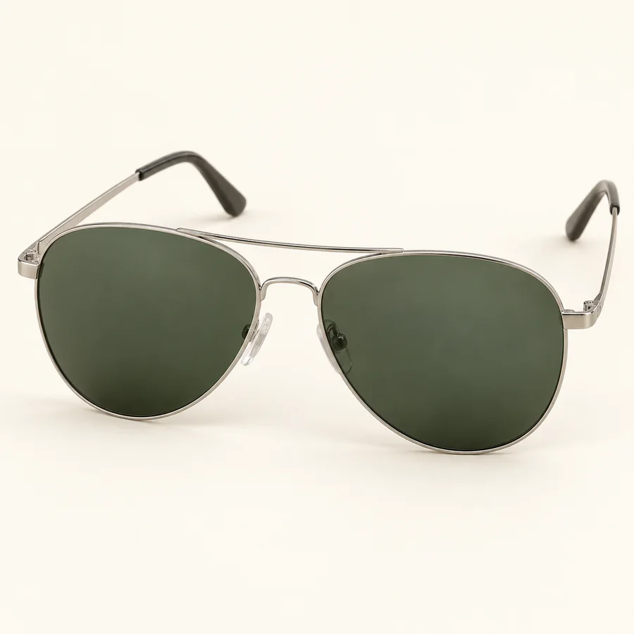 Gafas de sol aviador plateadas · Hombre