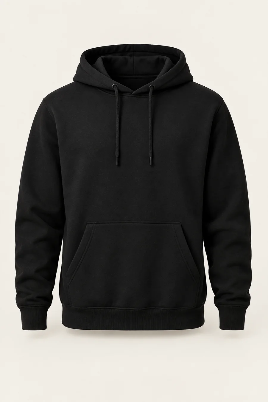 Buzo negro con capucha · Hombre