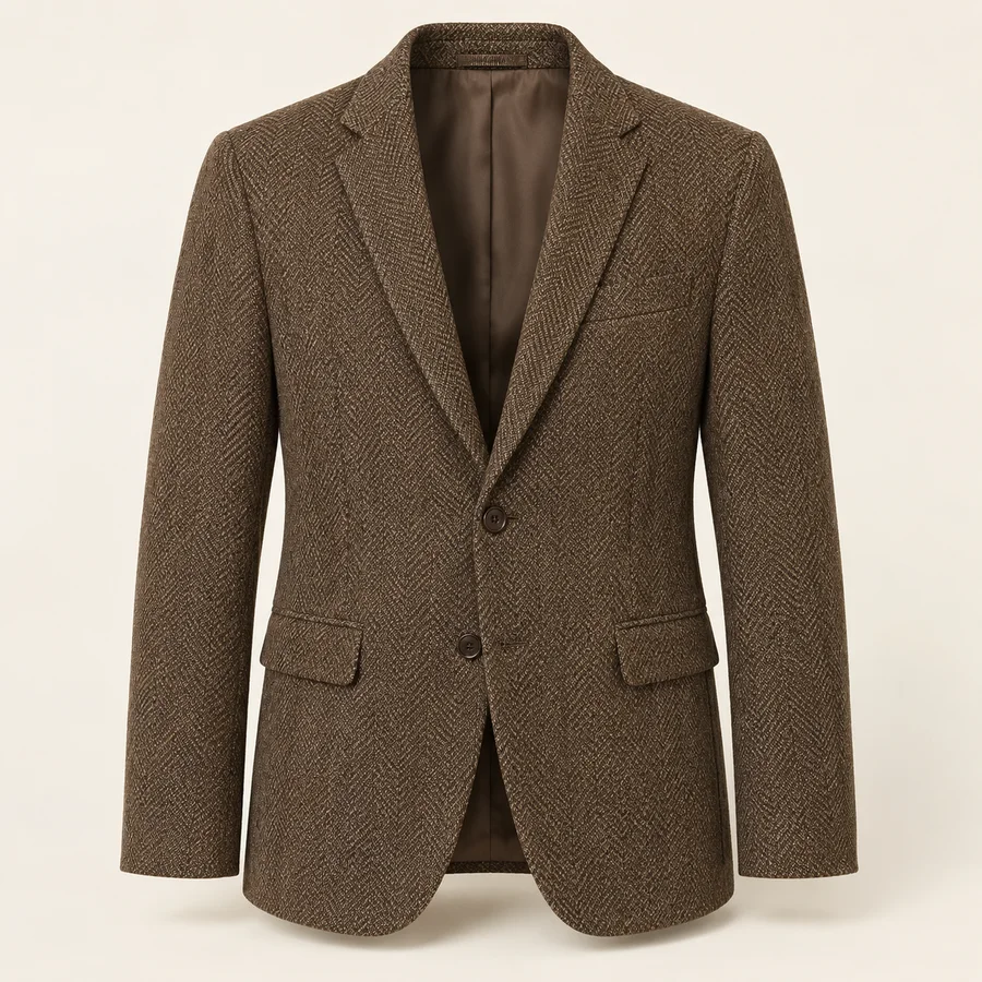 Blazer de tweed marrón · Hombre
