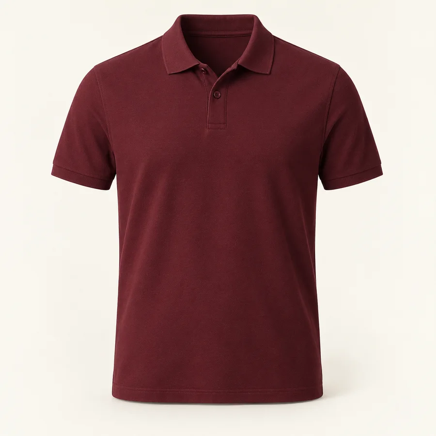 Polo piqué burdeos · Hombre