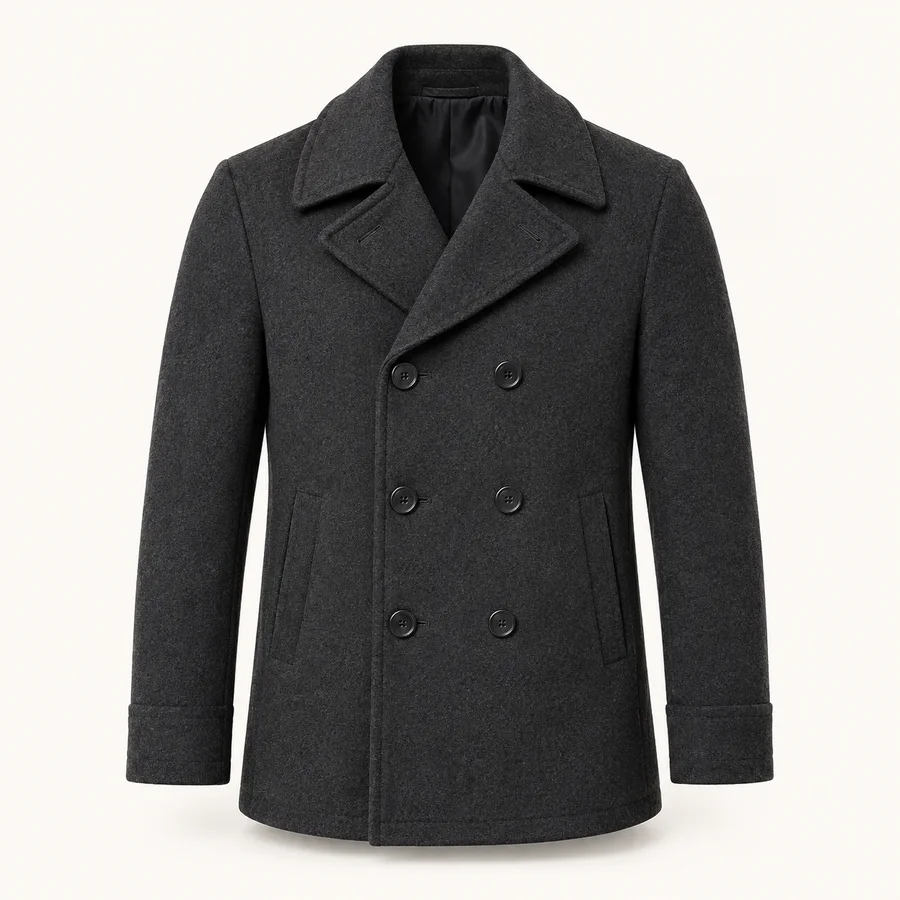 Abrigo marinero gris carbón · Hombre