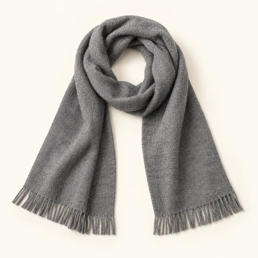 Bufanda gris de punto · Hombre
