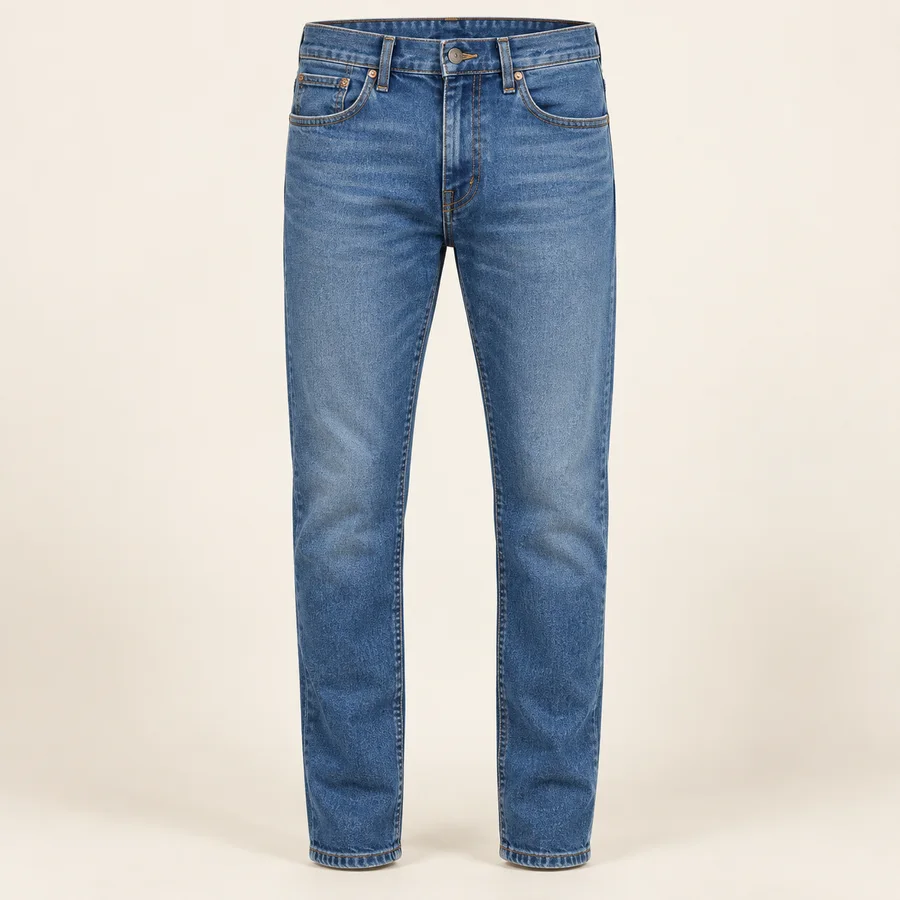 Jean azul medio corte tapered · Hombre