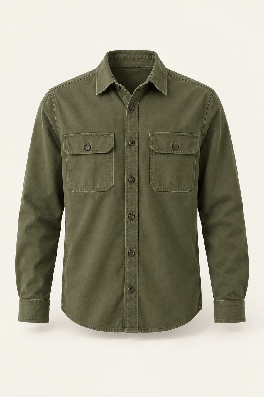 Sobrecamisa verde oliva · Hombre