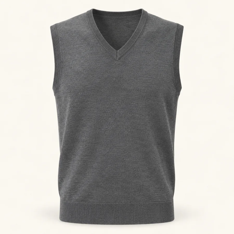 Chaleco de punto gris pizarra · Hombre