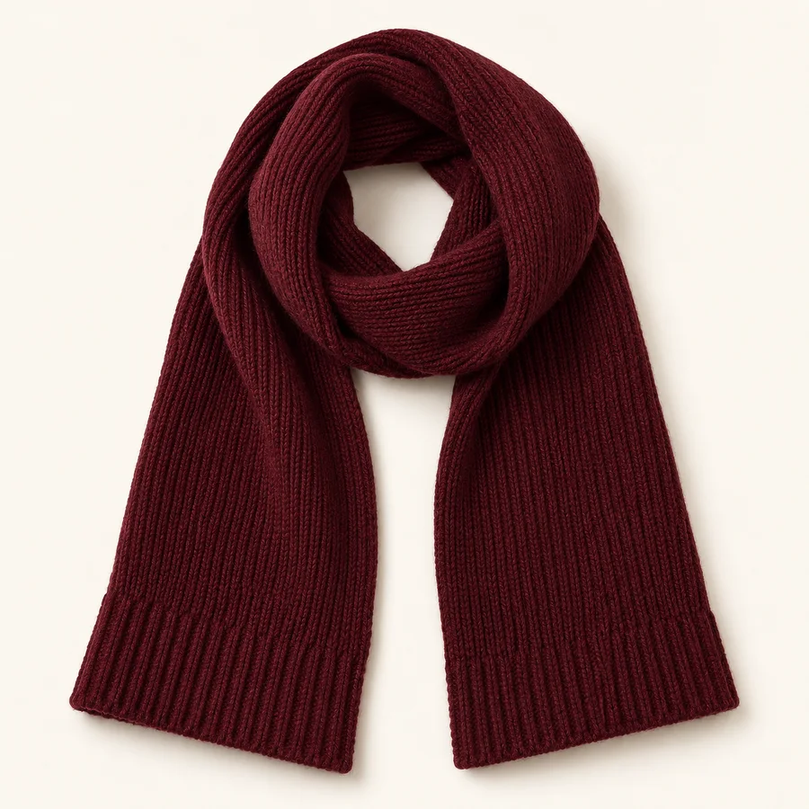 Bufanda de punto burdeos · Unisex