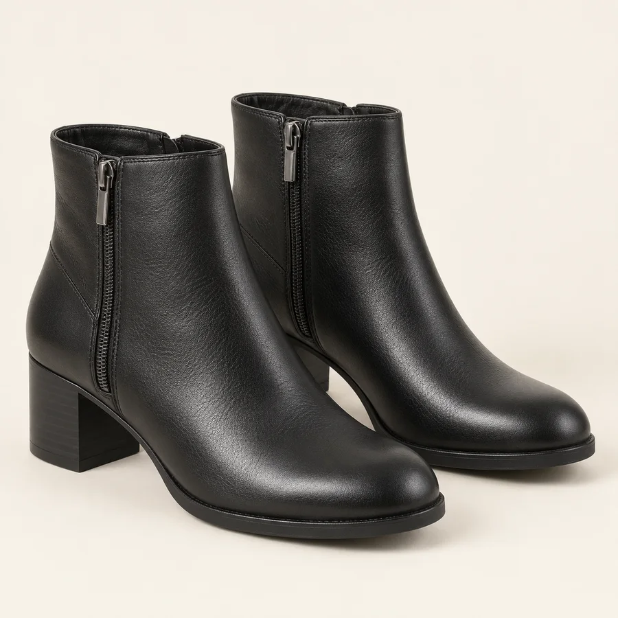 Botines negros de tacón ancho · Mujer