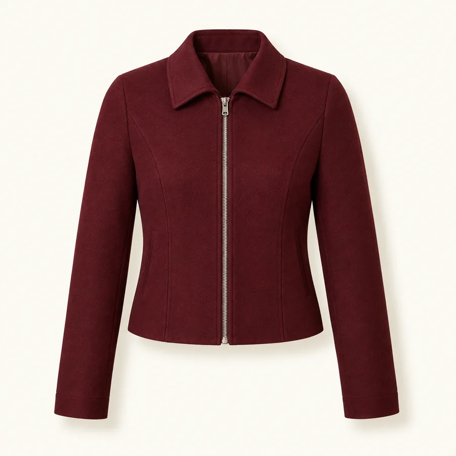 Campera corta burdeos · Mujer