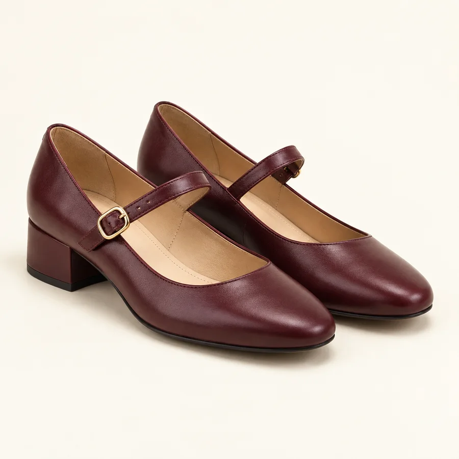 Zapatos Mary Jane burdeos · Mujer