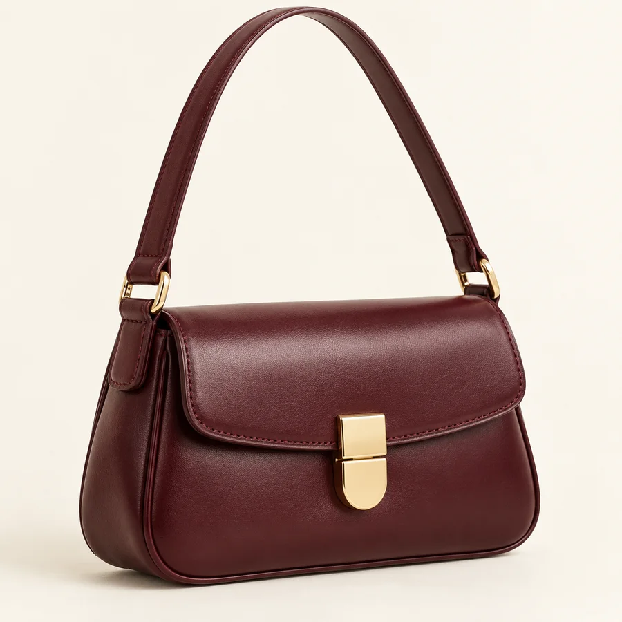 Bolso de hombro burdeos · Mujer
