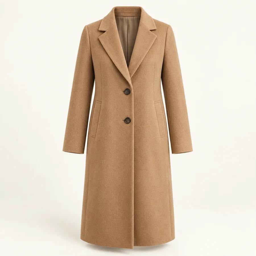 Abrigo largo camel · Mujer