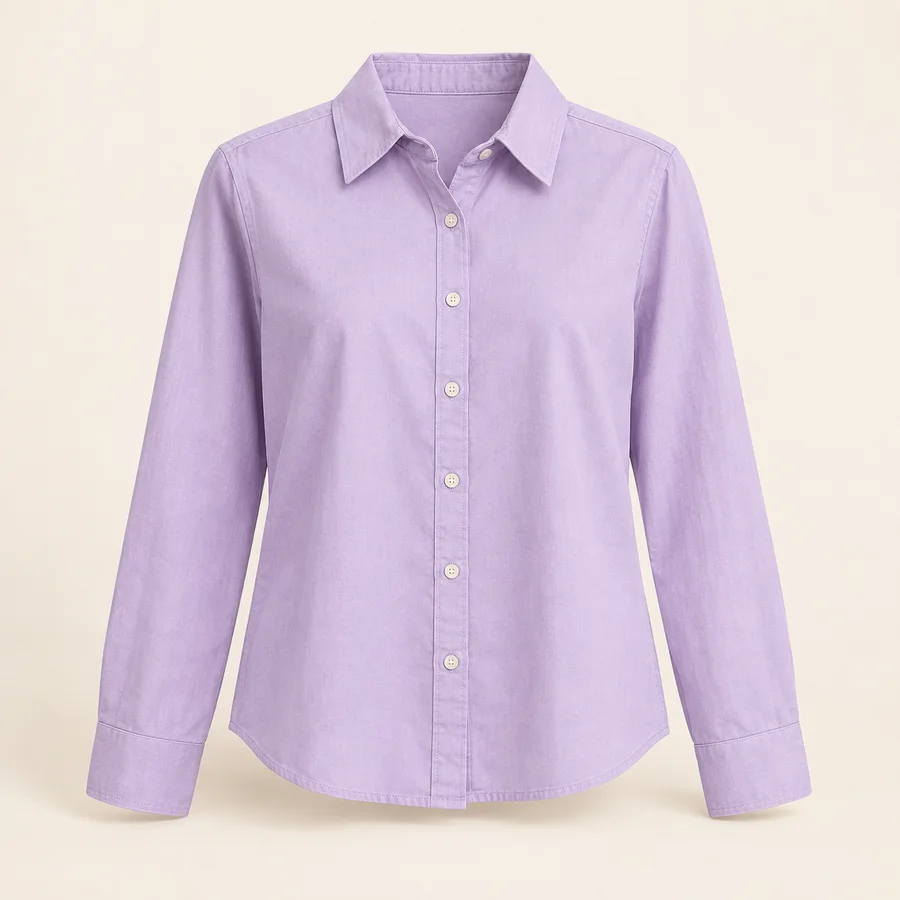 Camisa de algodón lila · Mujer