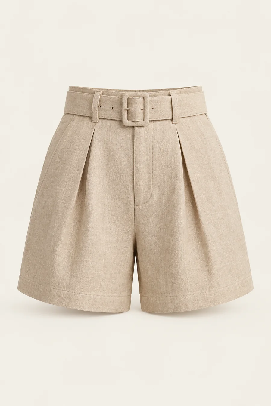 Short de lino arena · Mujer