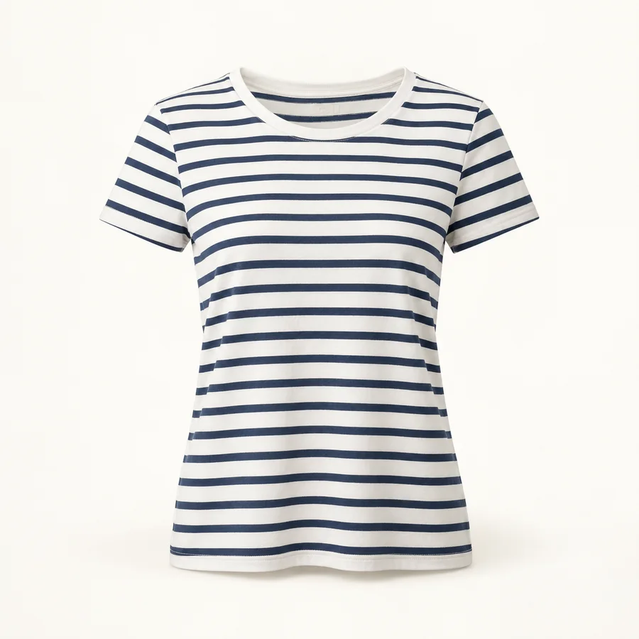 Camiseta marinera azul y blanco · Mujer
