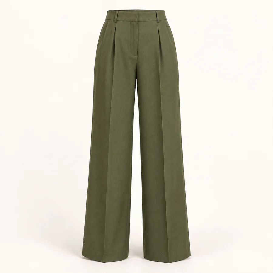 Pantalón ancho verde oliva · Mujer