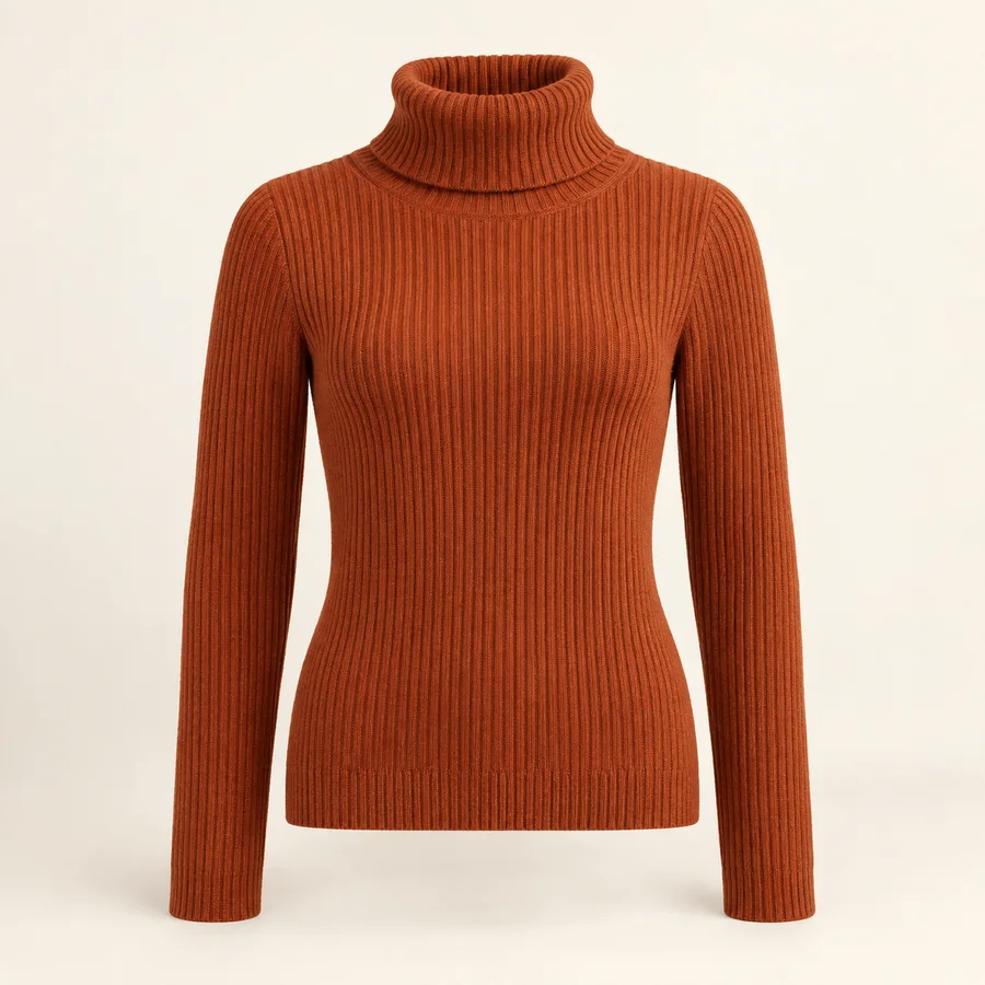 Jersey de cuello alto óxido · Mujer