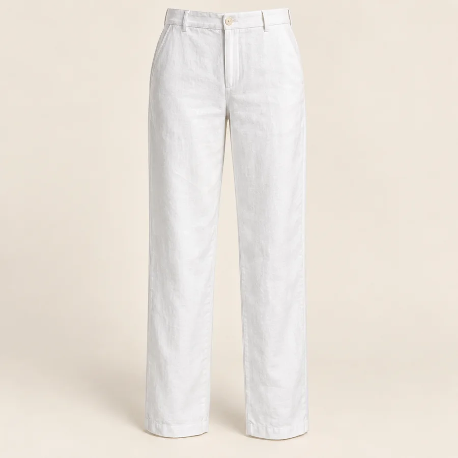Pantalón de lino blanco · Mujer
