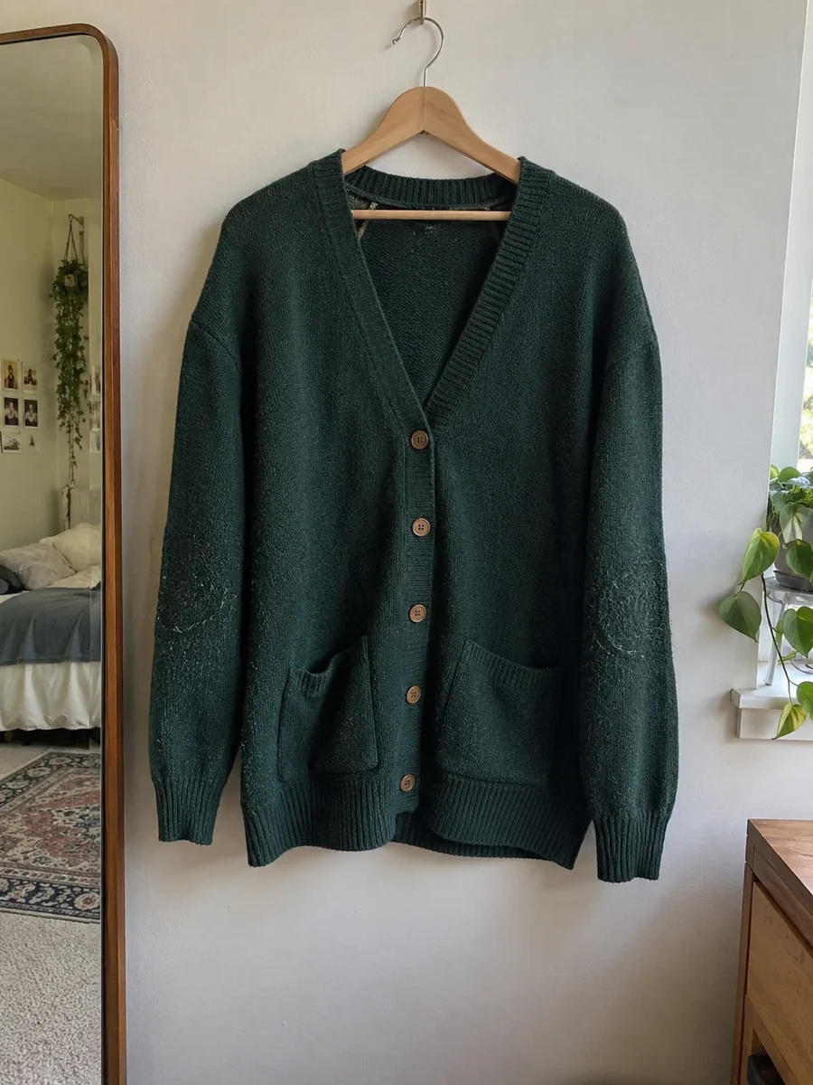 Forest green cardigan