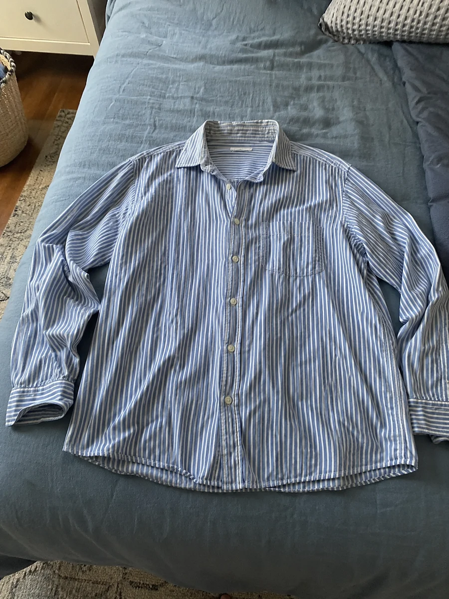 Blue and white striped shirt