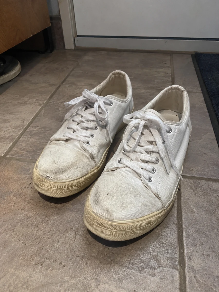 White canvas trainers